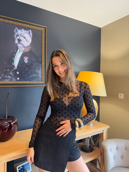 Top à pois transparent Élya