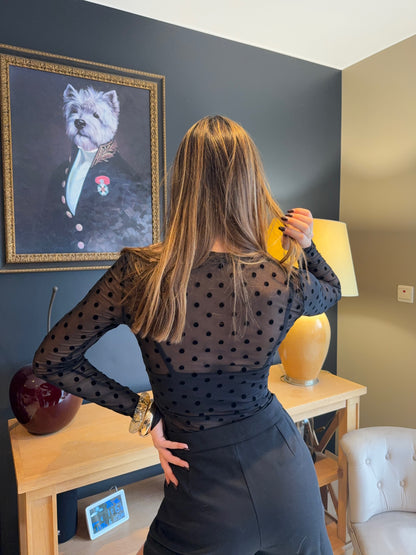 Top à pois transparent Élya