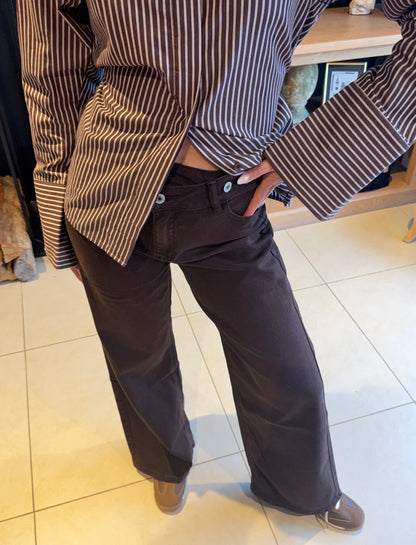 Jeans asymétrique Anaïs (brun)