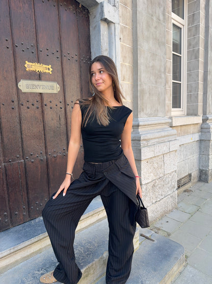 Pantalon portefeuille ligné