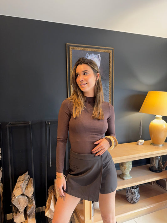 Top col montant Énora (chocolat)